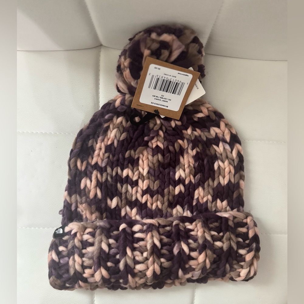 The North Face Multicolor Knit Beanie with Pom-Pom